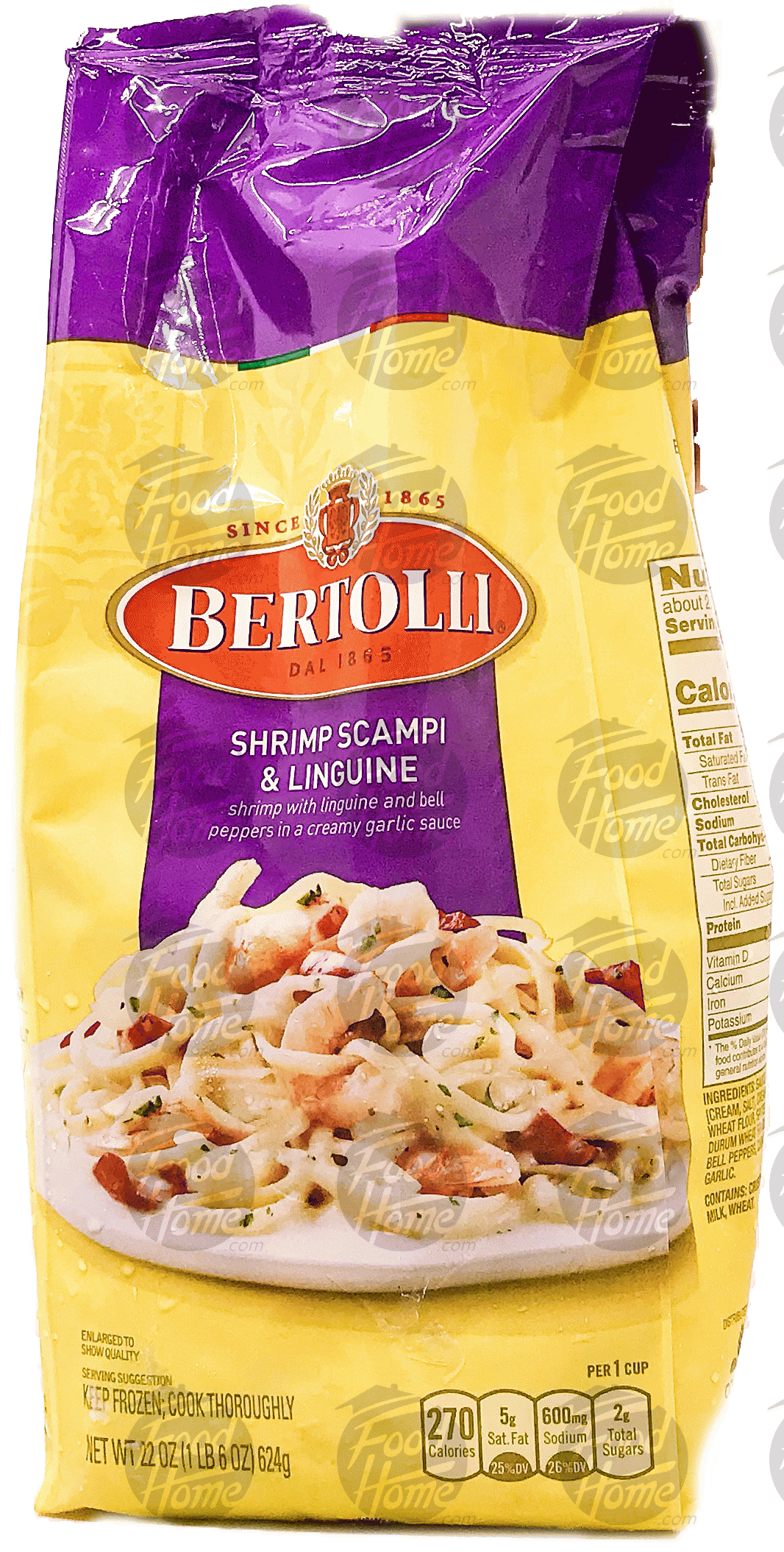 Bertolli  shrimp scampi & linguine, frozen bag Full-Size Picture